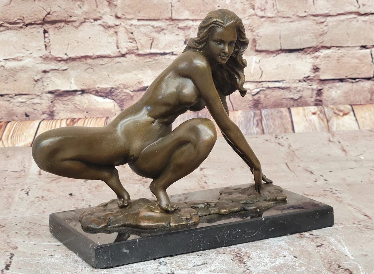 CONTEMPORARY BRONZE METAL SCULPTURE NUDE ABSTRACT FIGURATIVE FEMALE SIGNED GIFT