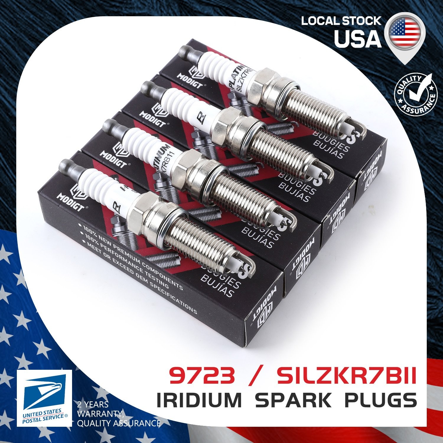 New OE Double Iridium Spark Plugs 4 For NGK 9723 SILZKR7B11 For Hyundai Santa