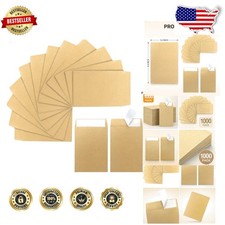 Durable 1000pc Mini Kraft Envelopes, 4.53x3.23", Self-Adhesive for Home  Office