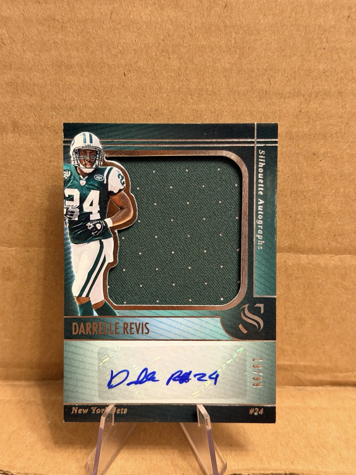 DARRELLE REVIS 2025 PANINI SILHOUETTE AUTO JERSEY PATCH /99 #SA-DRS JETS Q6739