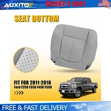 Gray Leather Driver Bottom Seat Cover Pad For 11-16 Ford F250 F350 F450 1-5X
