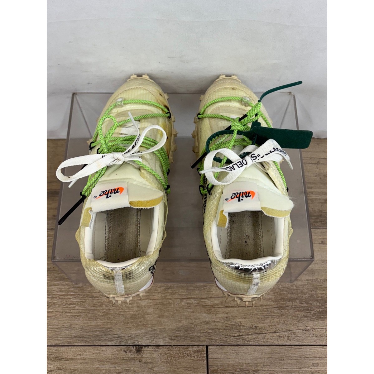 OFF WHITE Nike Waffle Racer SP Beaverton Oregon C Cream Green Lace