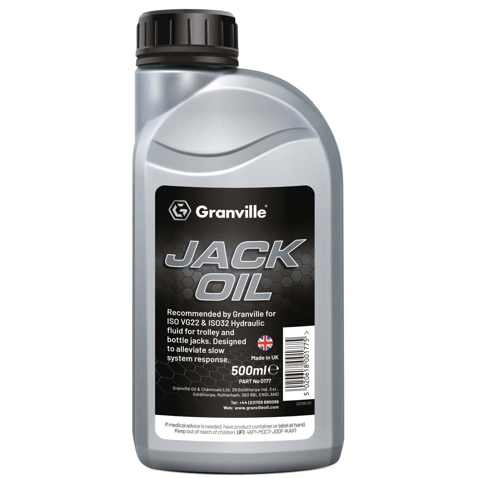 Jack Oil Hydraulic Fluid for Bottle and Trolley Jacks - 500ml - Granville 0177B
