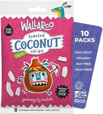 Healthy Organic Toasted Coconut Chips - 10 Packs of 30g, Ideal for Kids & Adults
