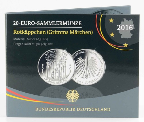 20 Euro Deutschland 2016 Silber PP - Rotkäppchen - Bild 2 von 4