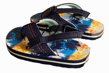 Wonder Nation Boys Palm Tree Flip Flops Toddler Size 5-6 Beach Pool Multicolor