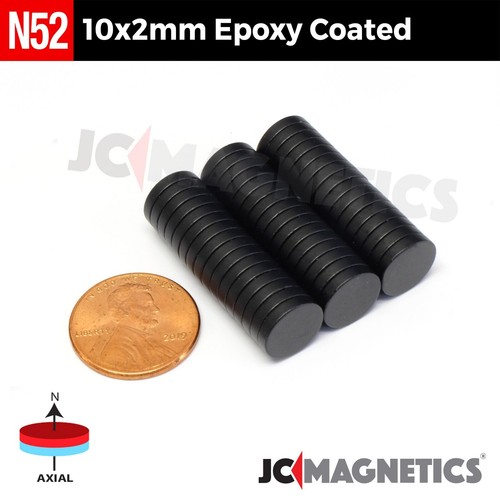 Epoxy Coated Super Strong N52 Rare Earth Round Neodymium Magnet Discs Black - Picture 12 of 24