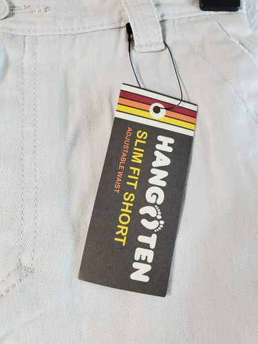 Hang Ten Board Shorts Youth Size 10 Tan 100% Cotton Slash Pockets Logo Pull On - Picture 6 of 8