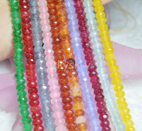 Lots 4x6mm Faceted Multicolor Gemstone Abacus Rondelle Loose Beads 15" Strand - Picture 2 of 71