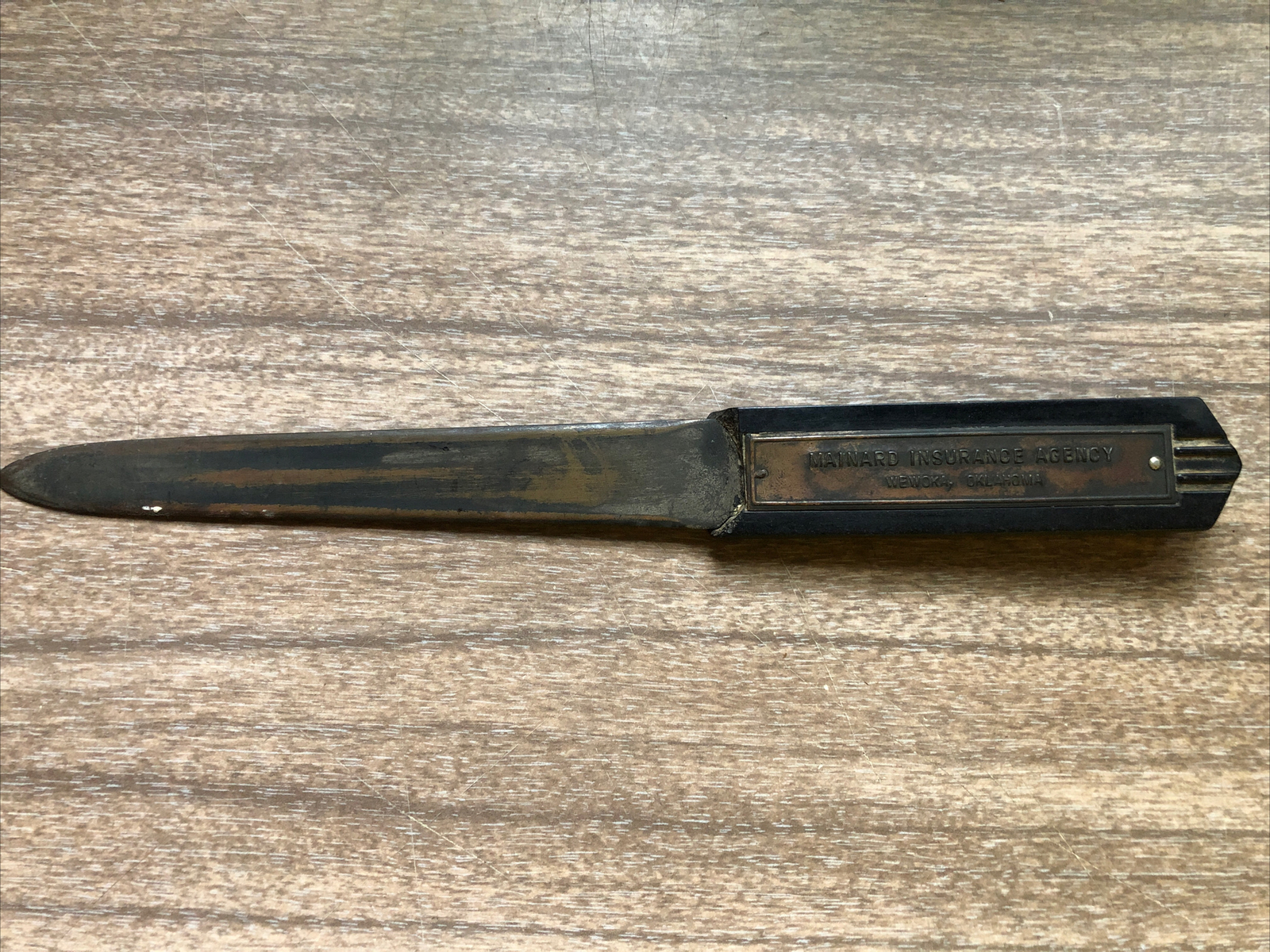 Vintage WEWOKA, OKLAHOMA Letter Opener Mainard Insurance eBay