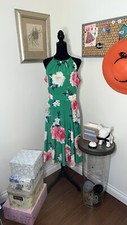 Eliza J Fit and Flare Floral Green Midi Dress Sz.14