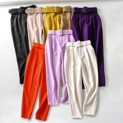 Golden Casual pants slim fit solid color straight pants Goose