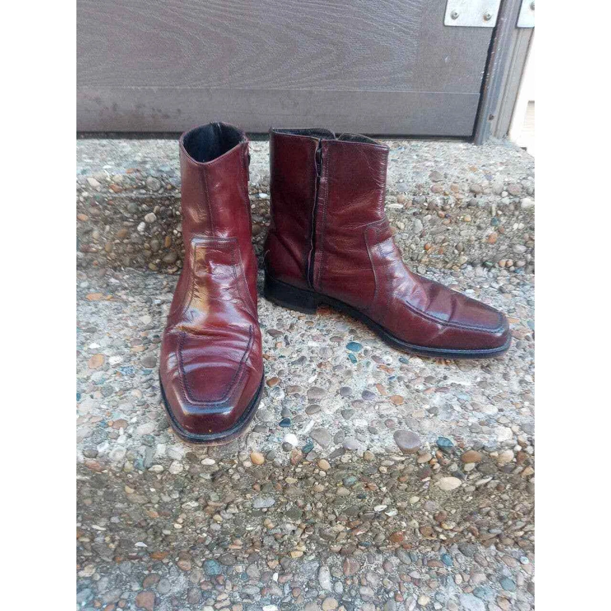 Vintage 60's Florsheim Cordovan Side Zip; Ankle Boots - Size 11.5