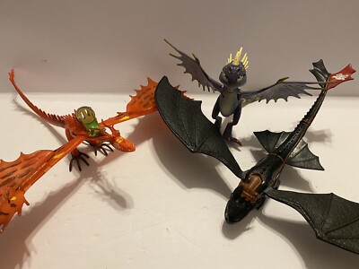 Lot Of Three How to Train Your Dragon Toothless & Stormfly & Hookfang Figures