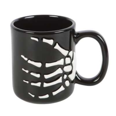 Skelett Handbecher Halloween schwarz Keramik Tee Kaffeetasse