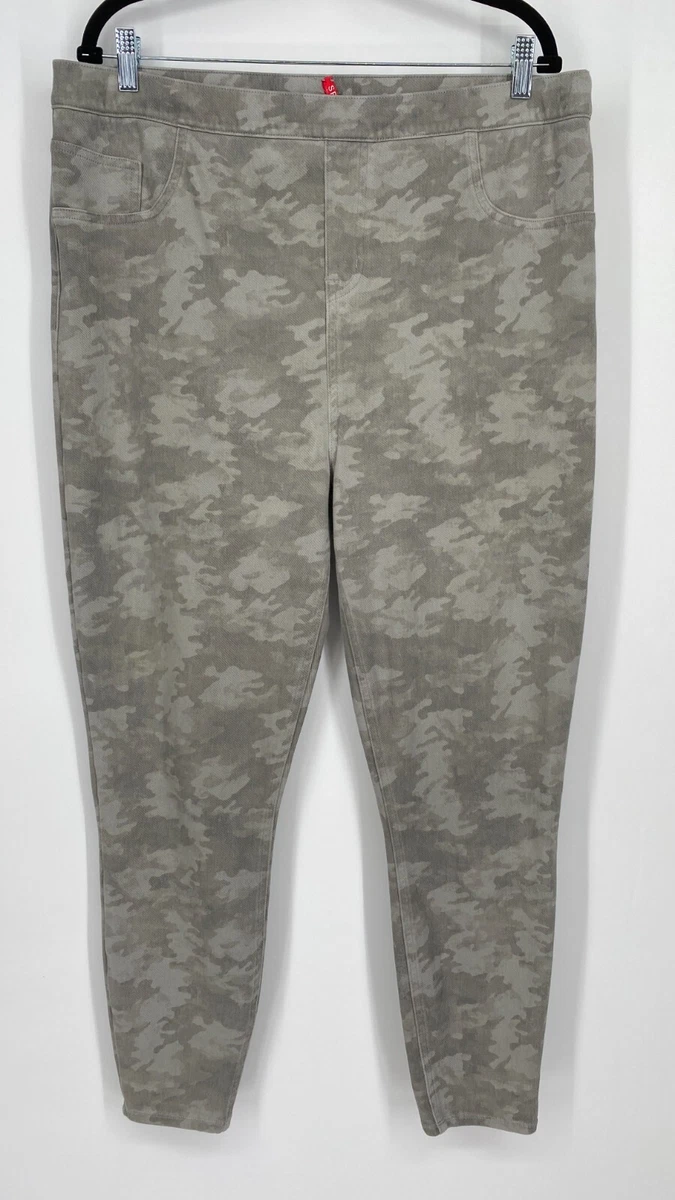 Spanx Jean-ish Ankle Leggings Stone Wash Camo Print Size Small