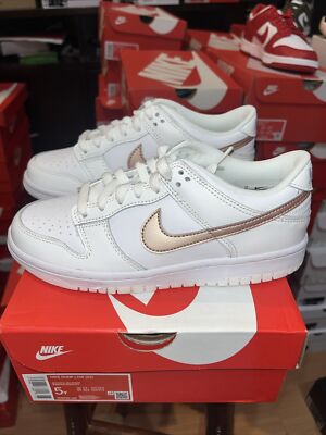 Nike Dunk Low Size 5Y White Pink Metallic (GS) DH9765 100