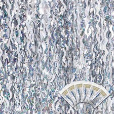 Jutom 6 Pieces Foil Fringe Backdrop Party Fringe Curtain 3.3 x 6.6 ft Tinsel ...
