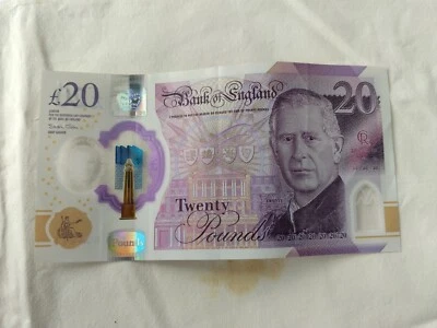 King Charles banknotes £20 - EH 04 634611 Serial Number Near Mint Condition - Image 1 of 2