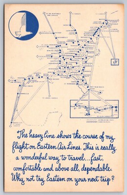 Eastern Airlines Map~San Juan Cuba~Bowling Green Kentucky~Rome & Macon~Bermuda