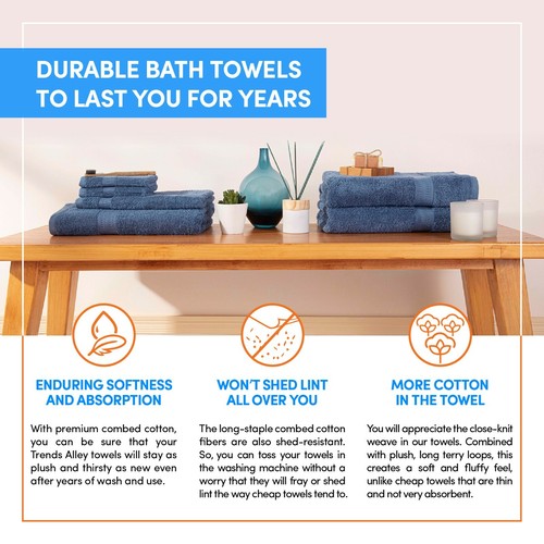 Bath Towels Extra Large Set, Extra Large Jumbo Bathroom Sheets, Soft 500 GSM - Picture 18 of 60