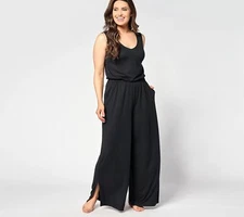 Bumblebella by Jill Martin Size XL Regular Dreamy Jersey Jumpsuit BLACK A630330
