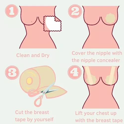 Boob Tape Bra, Breast Lift Tape for Contour Lift & Fashion Invisible Push Up Bra - Picture 14 of 31