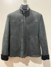 Farhi By Nicole Farhi Real Sheepskin Shearling Jacket Bnwot Grey Sz 12