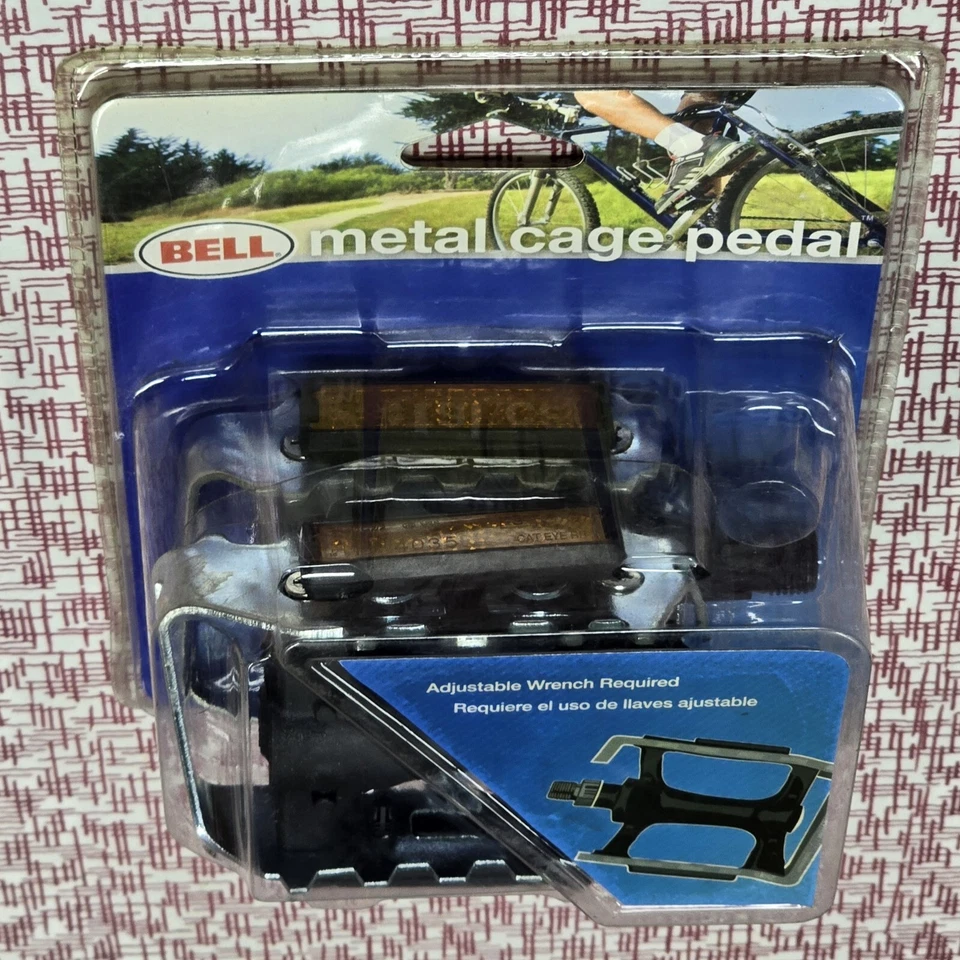 Nuevo Par de Pedales Jaula Metal Campana 9/16" 1006207 con Reflectores Amarillos Bicicleta Foto 3 de 4