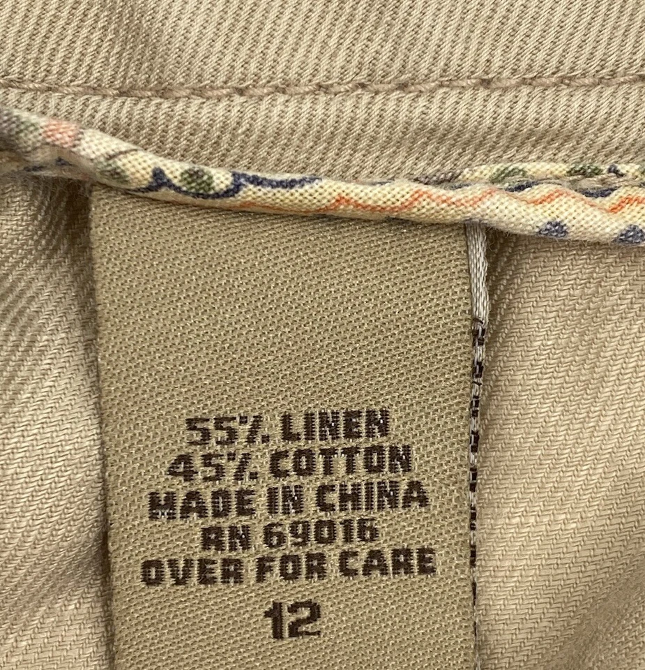 Ruff Hewn Well Worn Womens Beige Tan Shorts, Size 12, Linen, Pre-Owned Used Good - Изображение 4 из 4