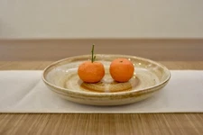 Handmade ceramic plate, Stoneware dinner side snack plate, Serving pottery