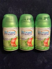 3x Wizard Automatic Spray Refill Fresh Apples 4oz, Fits Glade/ Airwick Units