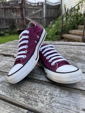 Vintage 90s Converse All Star Chuck Taylor Womans Low Top Sneakers Maroon Size 7