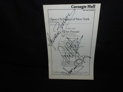 1981-82 CARNEGIE HALL PROGRAM & SIGNATURE OF 3 OPERA SINGER'S - 100% ...