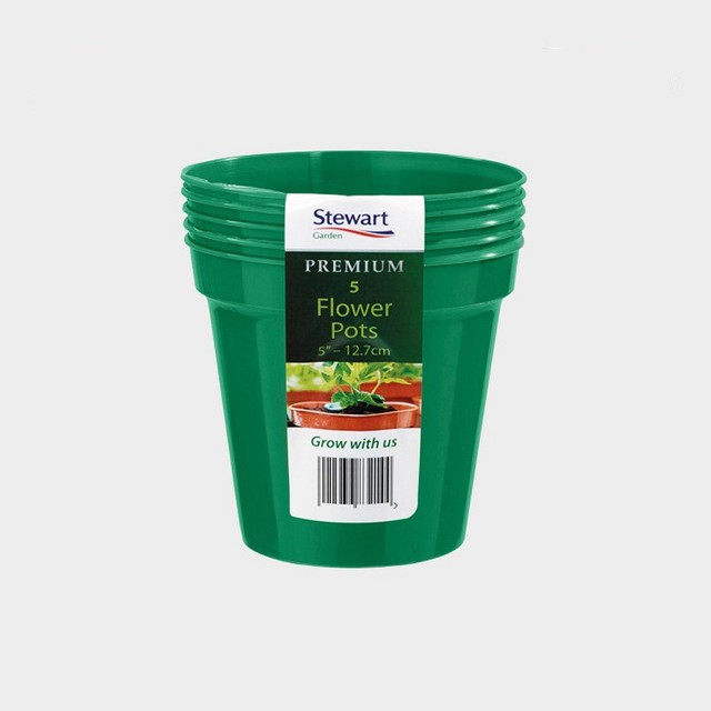 Stewart 4832004 12.7 Cm Flower Pot Green Pack of 5 for sale online eBay