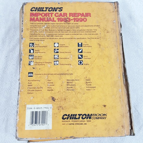 Chilton's 1984 Auto Repair Manual Imported Cars 1983-1990 Shop Garage Book Mech - Picture 5 of 8