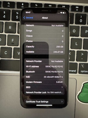 iPhone X - Weiß - 256gb - Entsperrt, Rückseite gesprungen