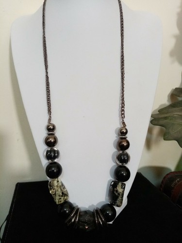 Faux Amber Chunky Boho Statement Necklace
