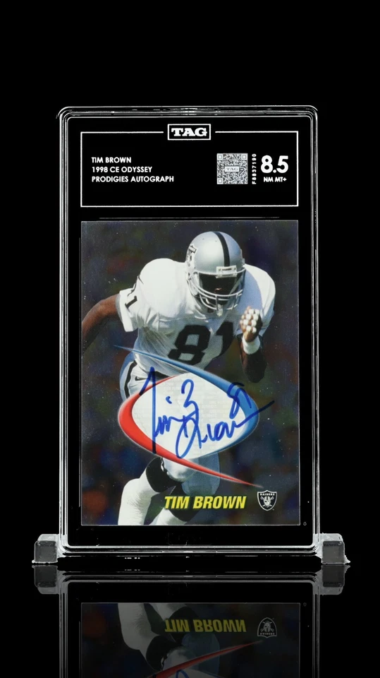 1998 Collectors Edge Odyssey Prodigies Tim Brown Autograph TAG 8.5 Great Card! - Image 3 of 4