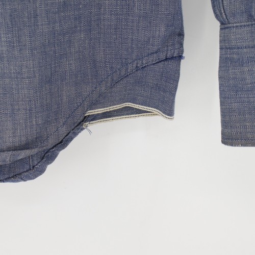 Naked & Famous Denim Shirt Men Small Blue Button Down Long Sleeve Chambray thick - Picture 2 of 12