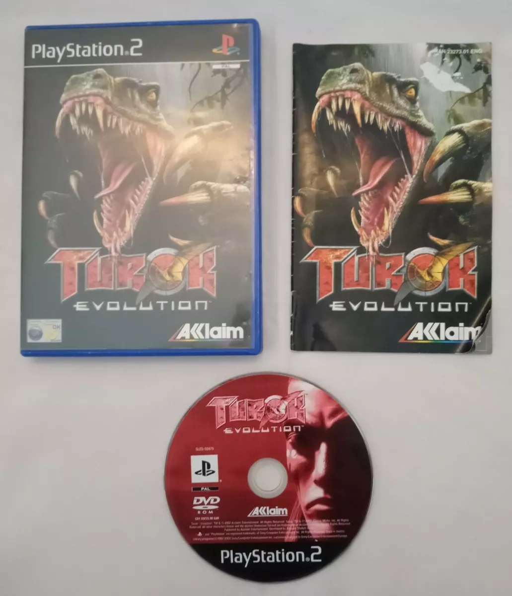 Turok Evolution Sony PlayStation 2 2002 PS2 Manual Tested Dinosaur Aklaim