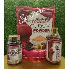 3pcs. Ultimate Maca  natural sexy curves, oil, powder & 120/cupcaps.