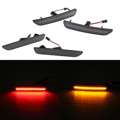 For 2010-2014 FORD MUSTANG Front & Rear LED Side Marker Light Lamp Smoked 4PCS - Picture 14 of 14