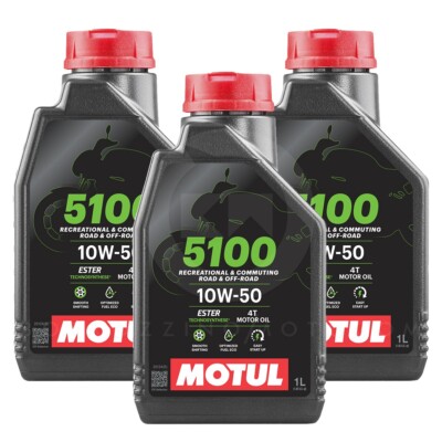 3 LT ENGINE OIL MOTUL 5100 10W50 MA2 ESTER SEMI-SYNTHETIC UNIVERSAL MOTORCYCLE 4T
