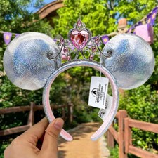 Princess Iridescent Ears Disney- Resort Headband with Tiara Minnie Mouse Ears