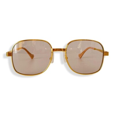 GUCCI square frame sunglasses gold tone frame Accessories Eyewear