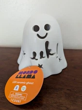 Mondo Llama LED Color Changing 5" Ceramic Ghost Table Decoration Brand New
