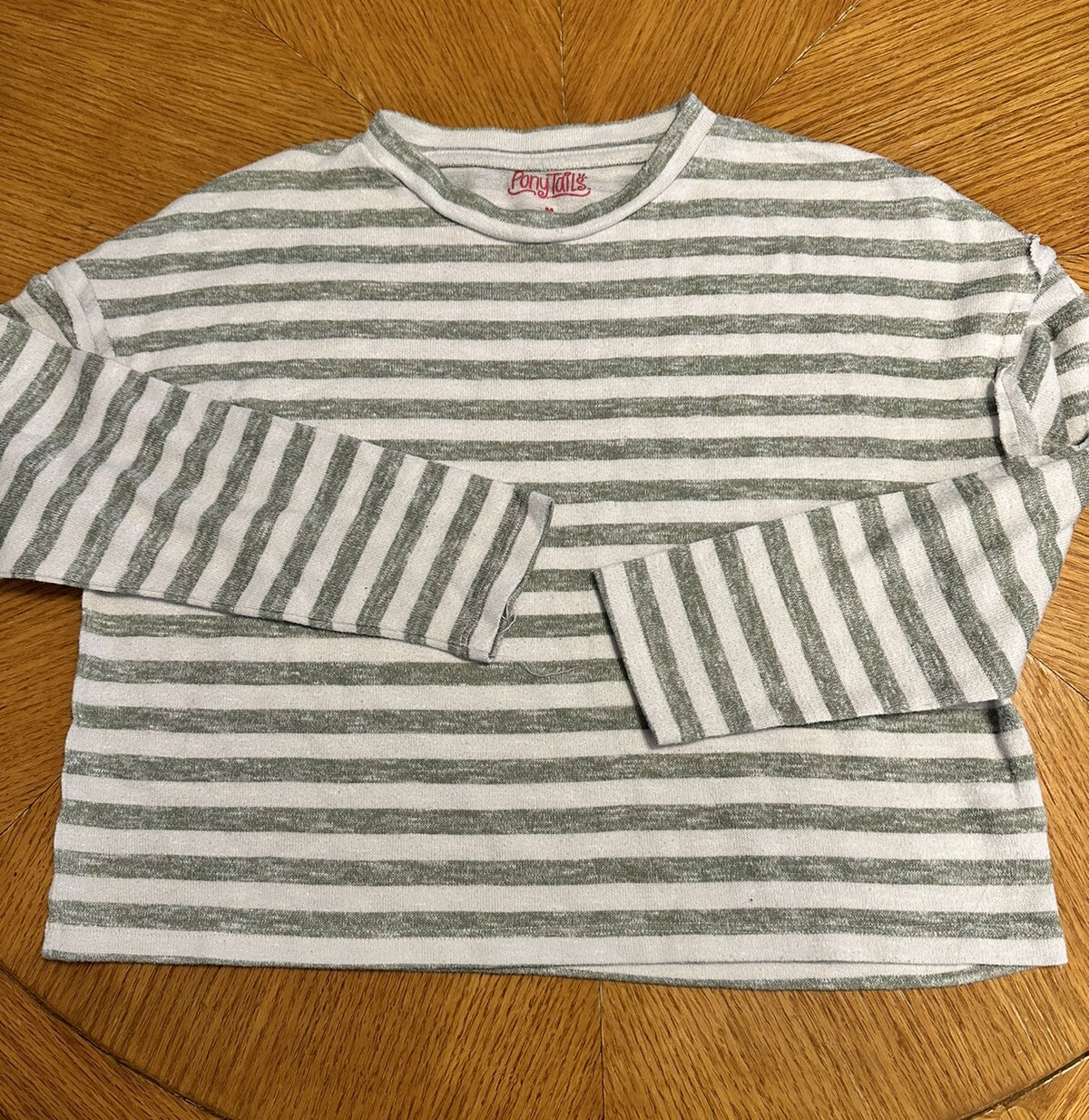 Camicia manica lunga Pony Tails Junior verde bianco a righe taglia M 10 12