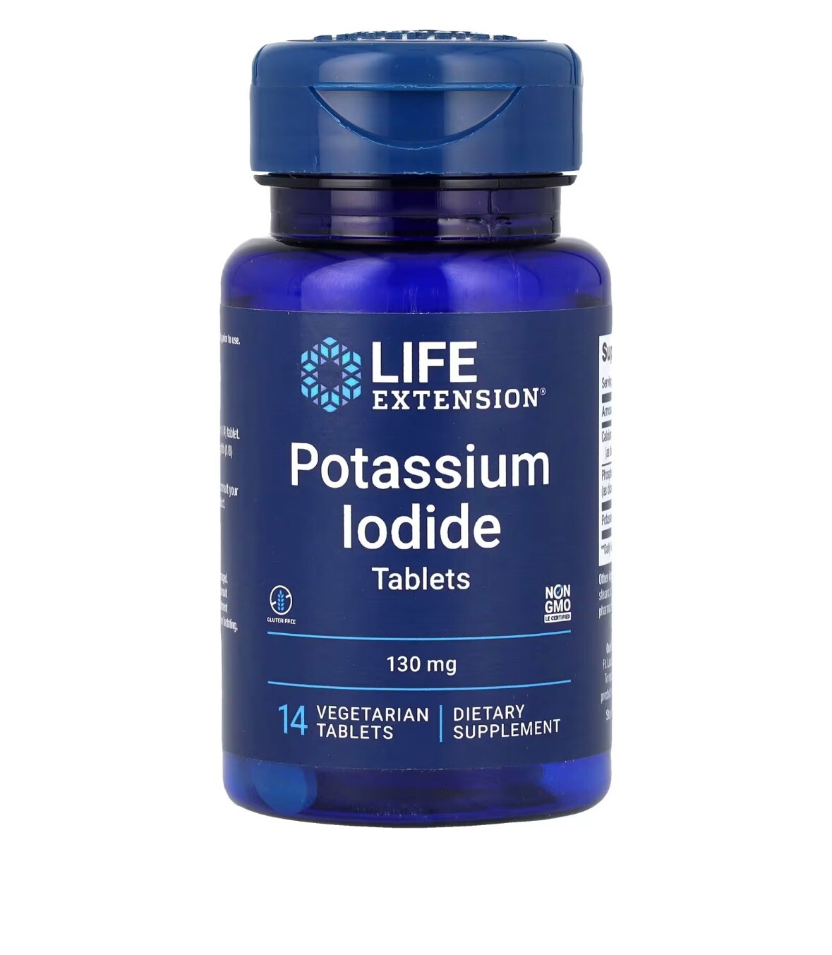 Pota Life Extension. Comprimidos de yoduro 130 mg, no transgénicos aptos para veganos 14 comprimidos