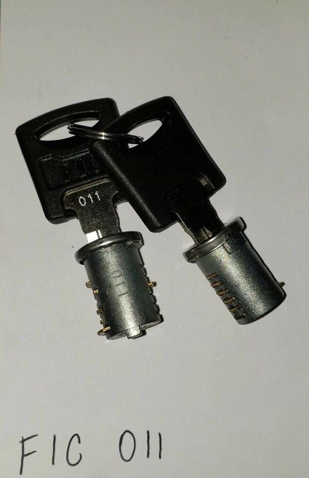 2 FIC BLACK TUMBLER LOCKS AND KEYS